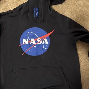 Lands' End Black Hoodie with NASA Logo